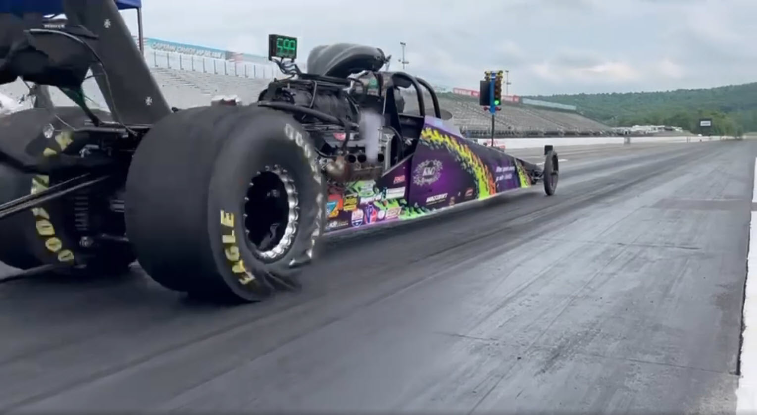 KKC Top Dragster making run at Maple Grove Raceway